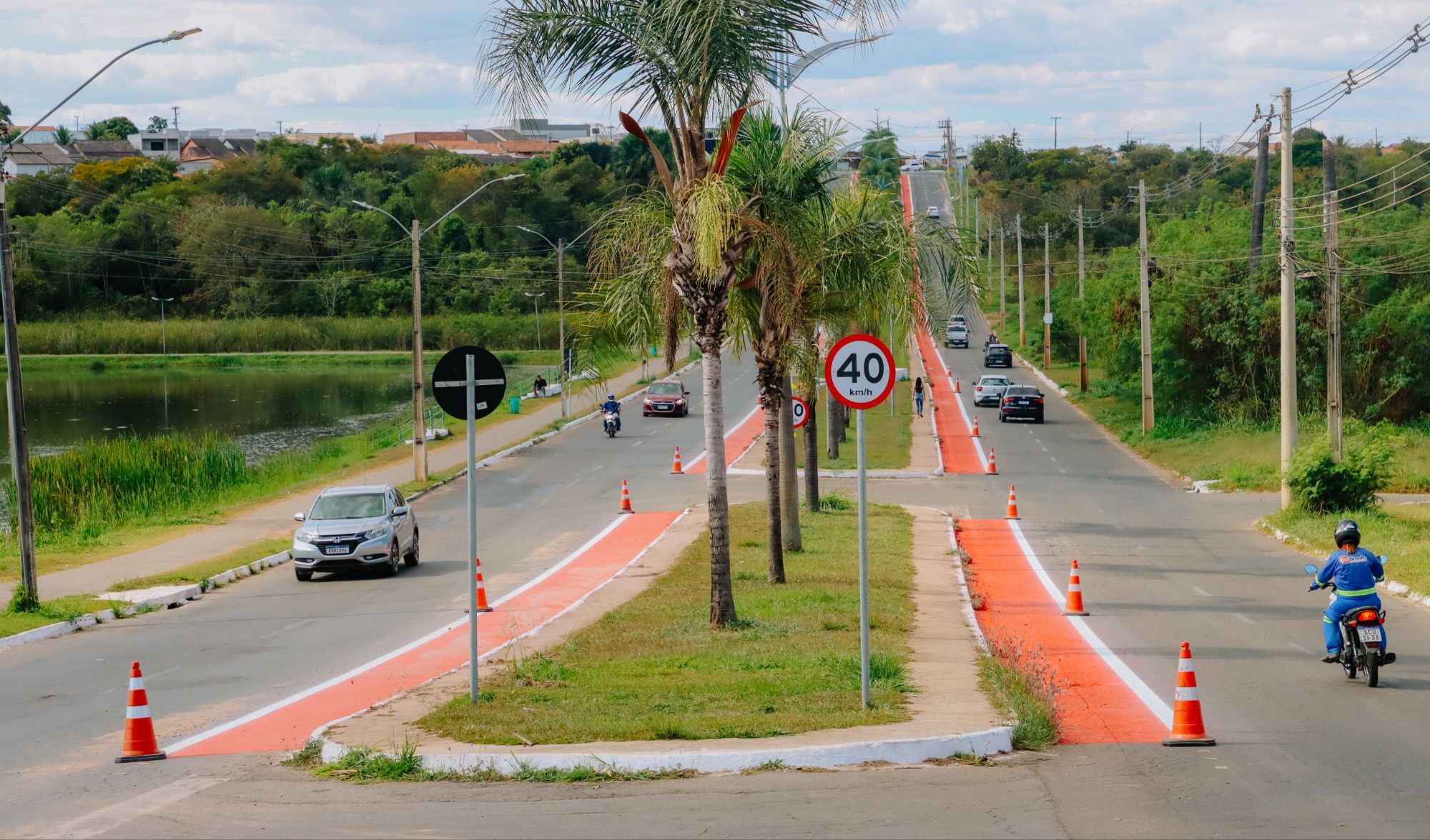 Nova ciclofaixa incentiva mobilidade sustentável em Senador Canedo
